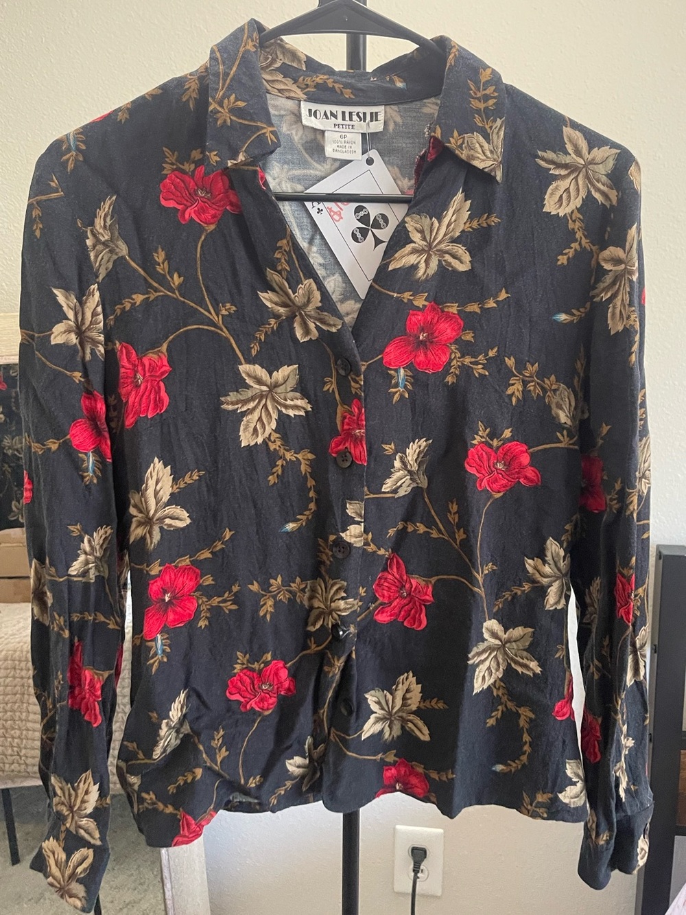 Vintage Floral Button Up Blouse
